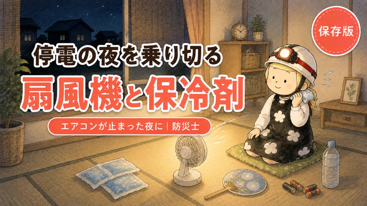 停電の夜を乗り切る・扇風機と保冷剤｜防災士・安心こちゃん