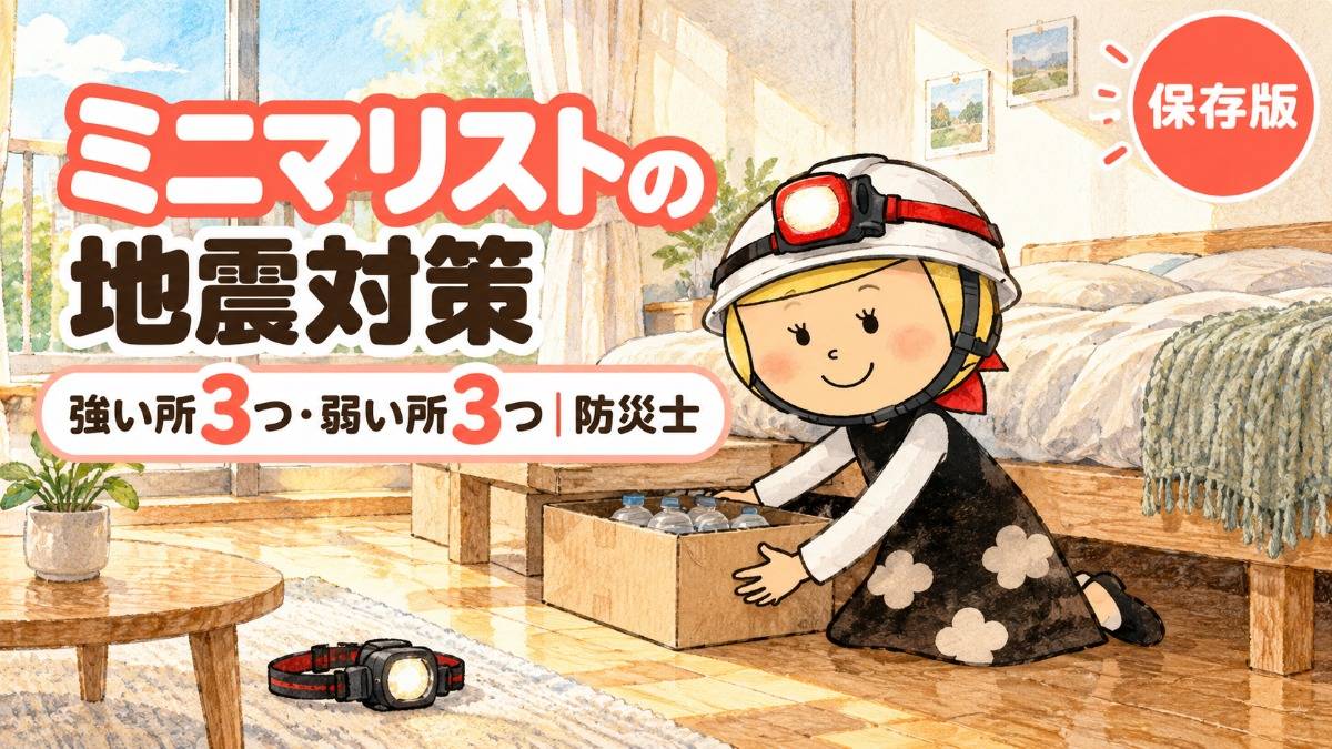ミニマリストの地震対策 強い所3つ・弱い所3つ